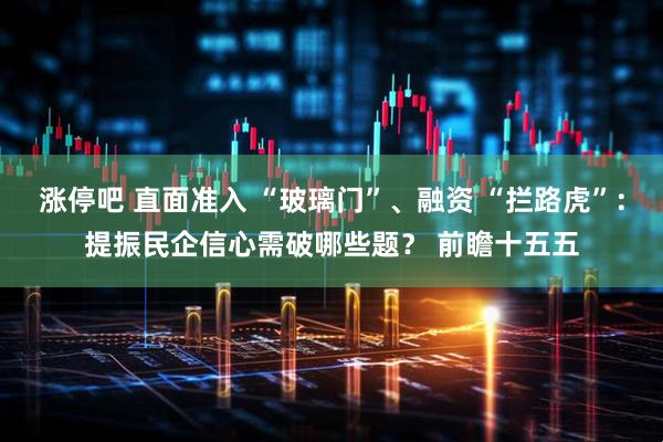 涨停吧 直面准入 “玻璃门”、融资 “拦路虎”:提振民企信心需破哪些题? 前瞻十五五